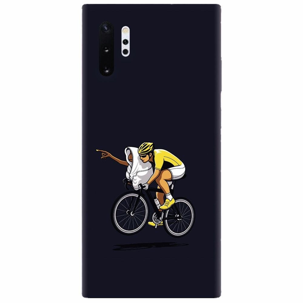 Husa silicon pentru Samsung Galaxy Note 10 Plus, ET Riding Bike Funny Illustration