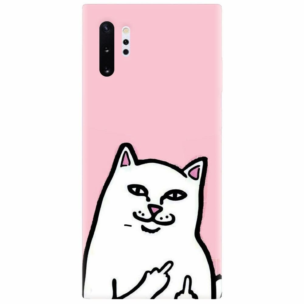 Husa silicon pentru Samsung Galaxy Note 10 Plus, White Cat