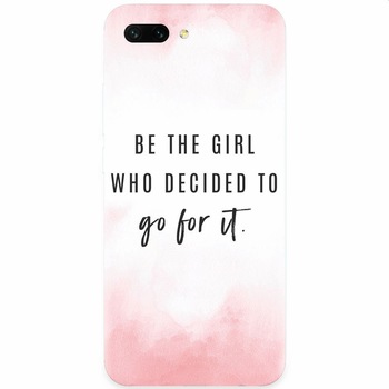 Husa silicon pentru Honor 10, Quotes Pink Husa silicon pentru Honor 10, Quotes Pink