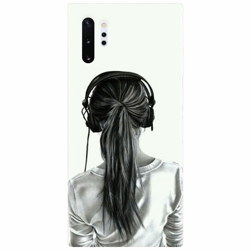 Husa silicon pentru Samsung Galaxy Note 10 Plus, Girl With Headphone
