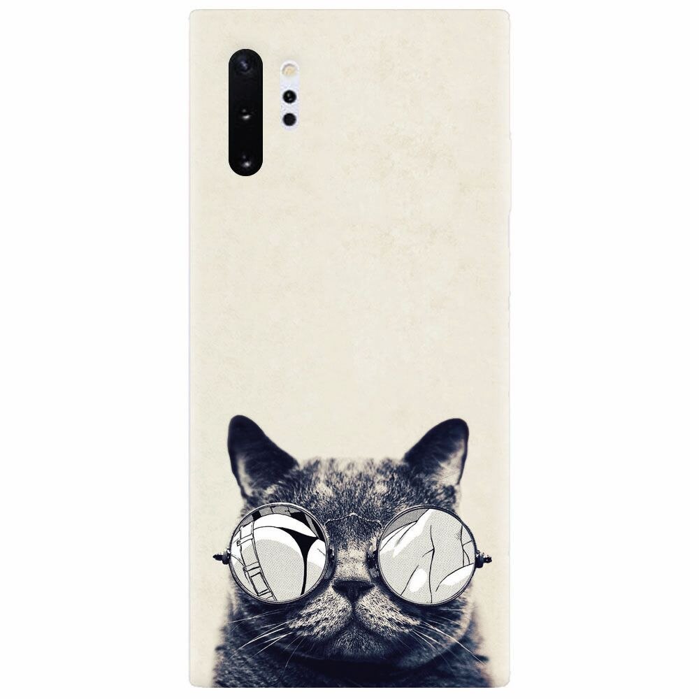 Husa silicon pentru Samsung Galaxy Note 10 Plus, Cool Cat Glasses