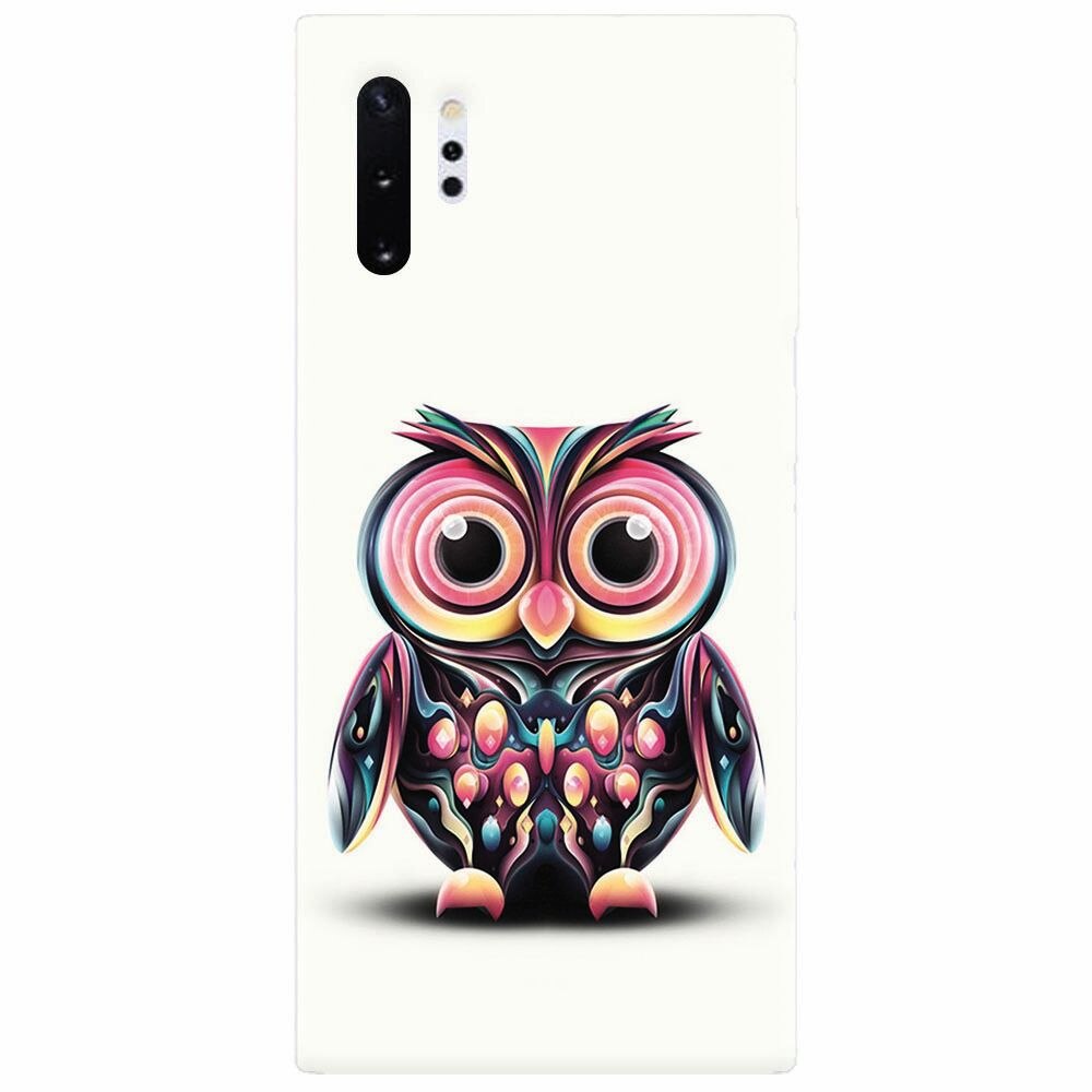 Husa silicon pentru Samsung Galaxy Note 10 Plus, Colorful Owl Illustration