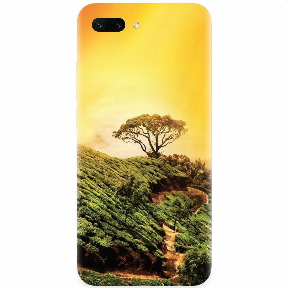 Husa silicon pentru Honor 10, Hill Top Tree Golden Light