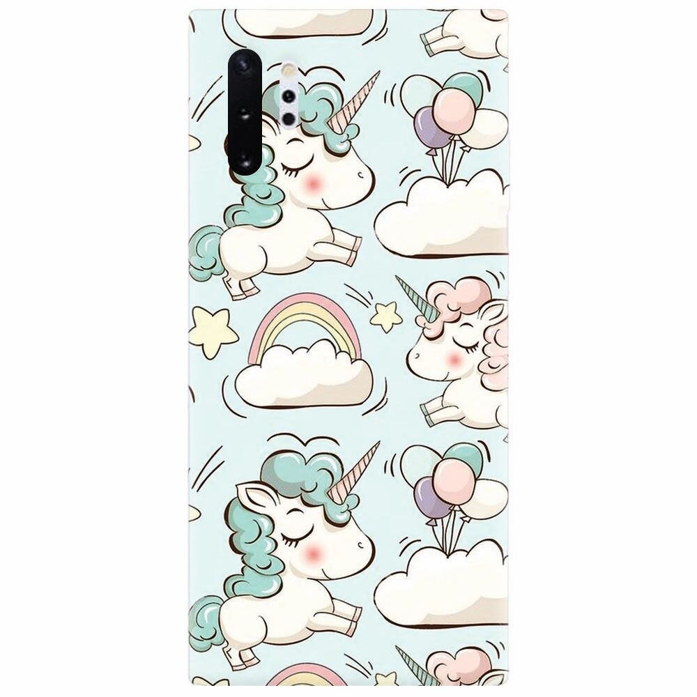 Husa silicon pentru Samsung Galaxy Note 10 Plus, Unicorns And Clouds