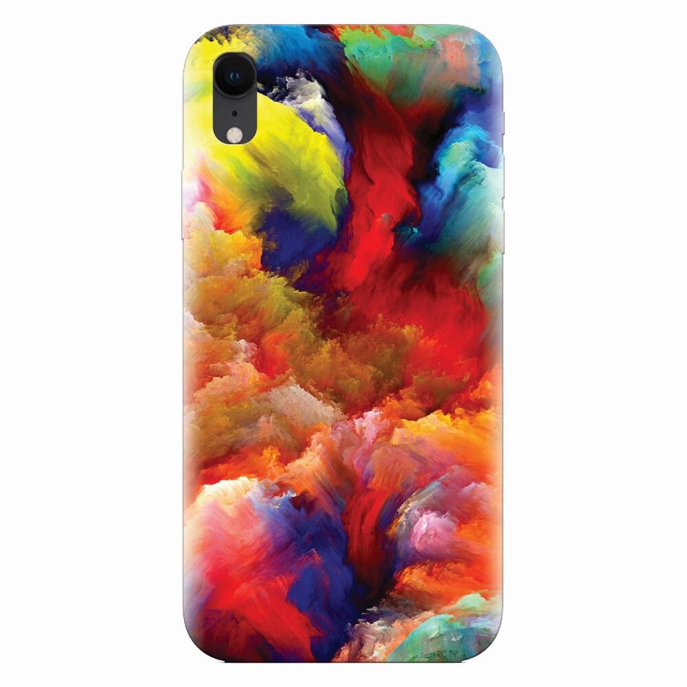 Husa silicon pentru Apple Iphone XR, Oil Painting Colorful Strokes