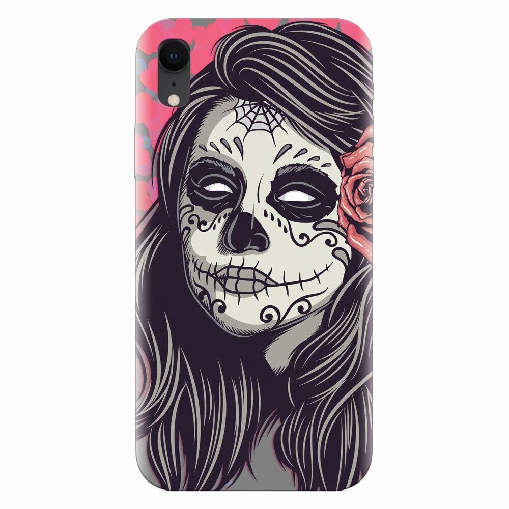 Husa silicon pentru Apple Iphone XR, Mexican Girl Skull