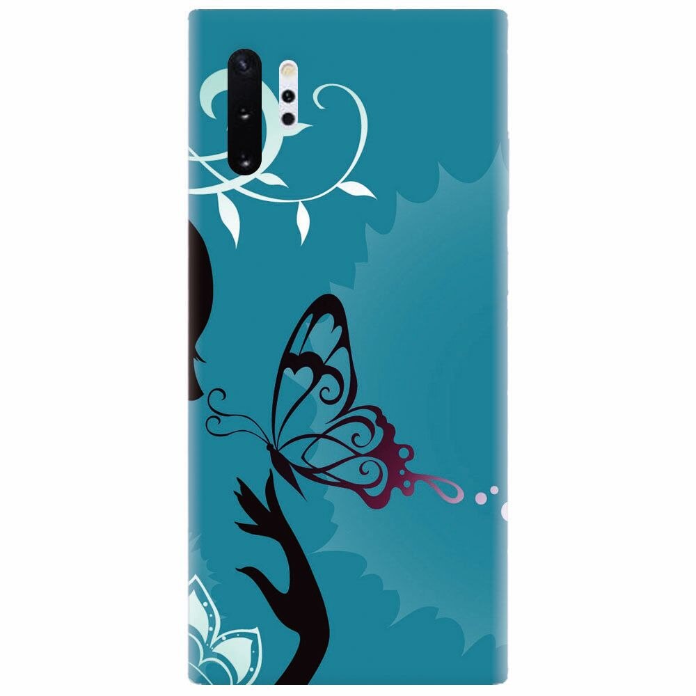 Husa silicon pentru Samsung Galaxy Note 10 Plus, Blue Butterfly