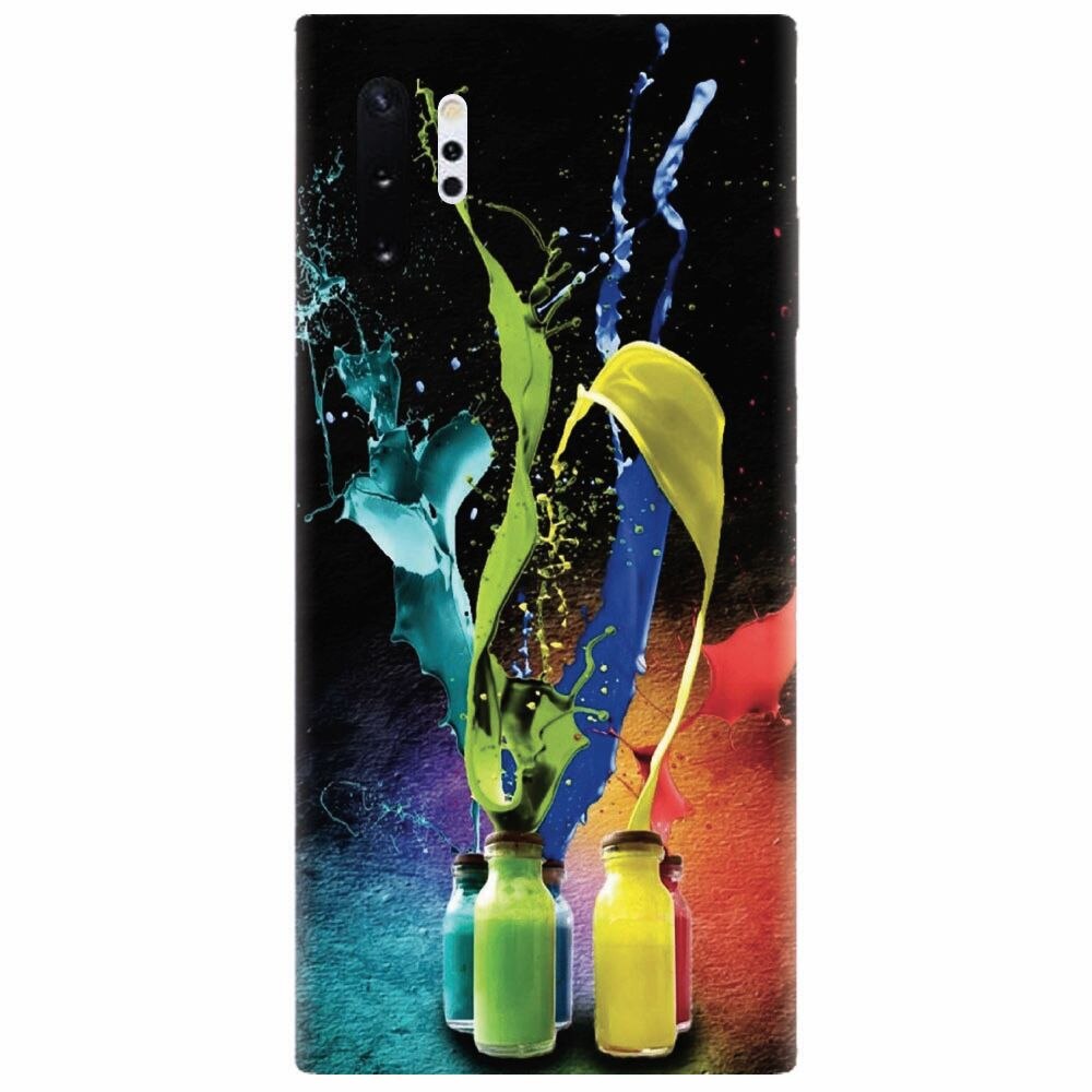 Husa silicon pentru Samsung Galaxy Note 10 Plus, Abstract Color Bottles Splash