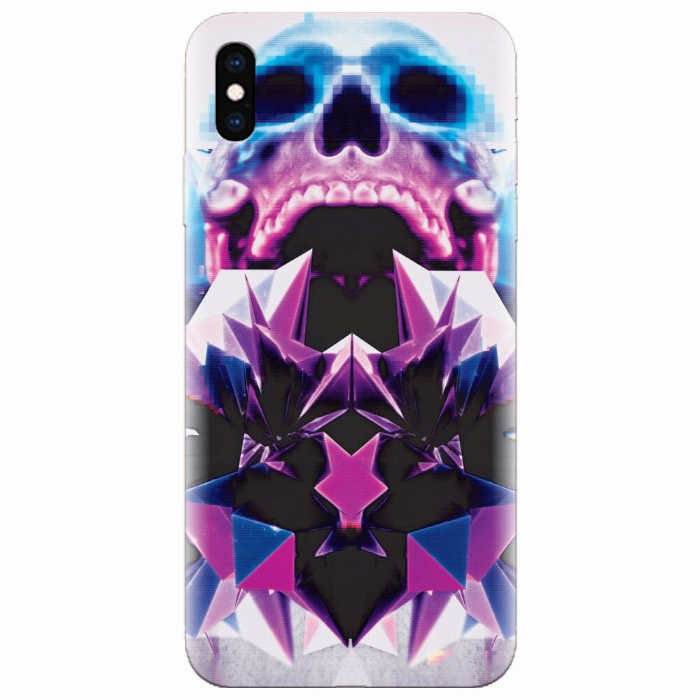 Husa silicon pentru Apple Iphone XS, Abstract Framed Skull