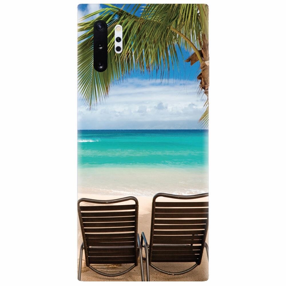 Husa silicon pentru Samsung Galaxy Note 10 Plus, Beach Chairs Palm Tree Seaside