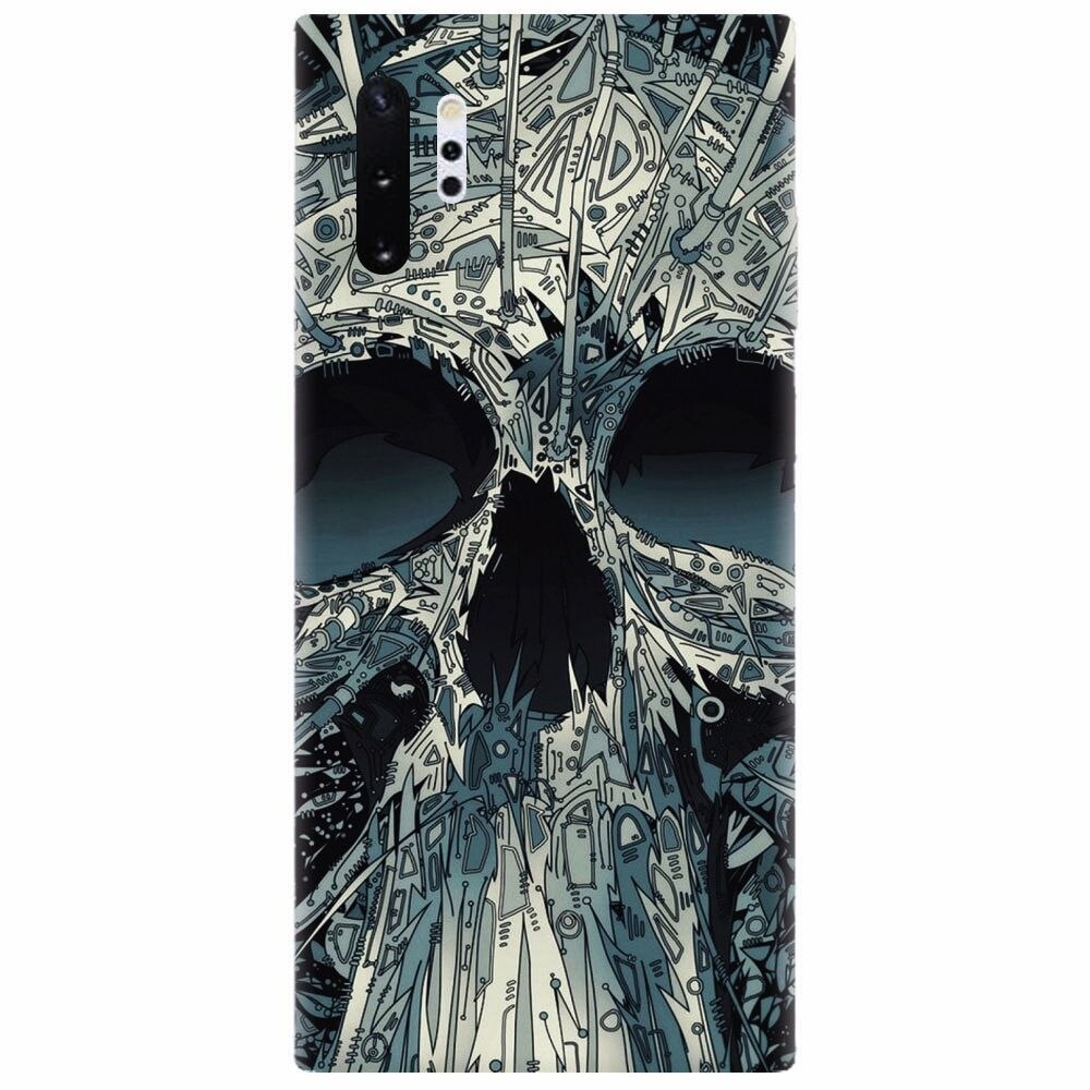 Husa silicon pentru Samsung Galaxy Note 10 Plus, Abstract Skull Artwork Illustration