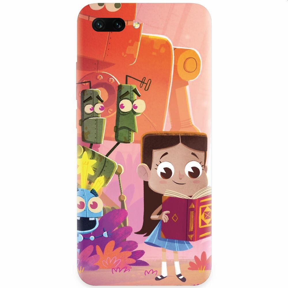 Husa silicon pentru Honor 10, Children Kids Robots Illustration Colorful K