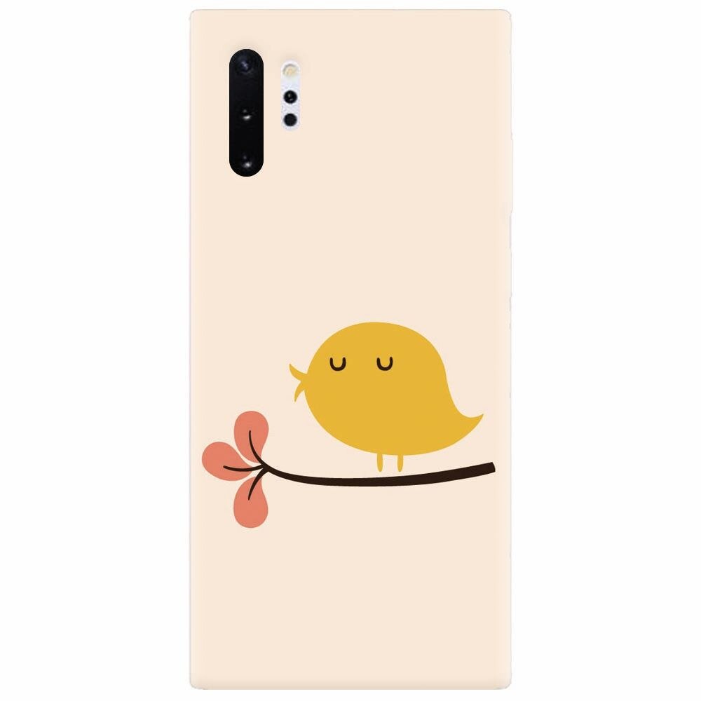 Husa silicon pentru Samsung Galaxy Note 10 Plus, Flat Minimal Cute Bird Illustration