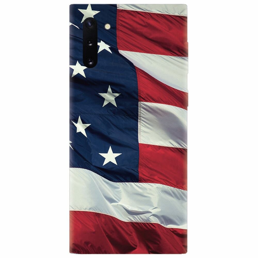 Husa silicon pentru Samsung Galaxy Note 10, American Flag Illustration
