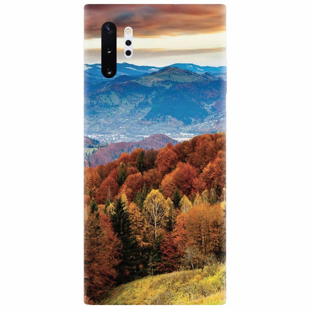 Husa silicon pentru Samsung Galaxy Note 10 Plus, Autumn Mountain Fall Rusty Forest Colours