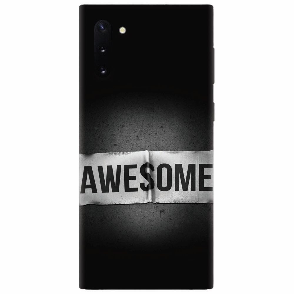 Husa silicon pentru Samsung Galaxy Note 10, Awesome Label Dark