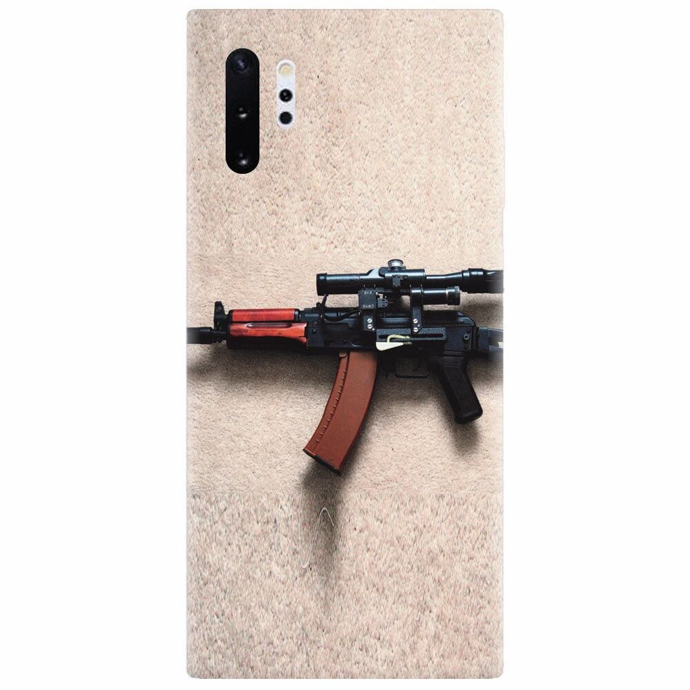 Husa silicon pentru Samsung Galaxy Note 10 Plus, AK Kalashnikov Gun Of Military