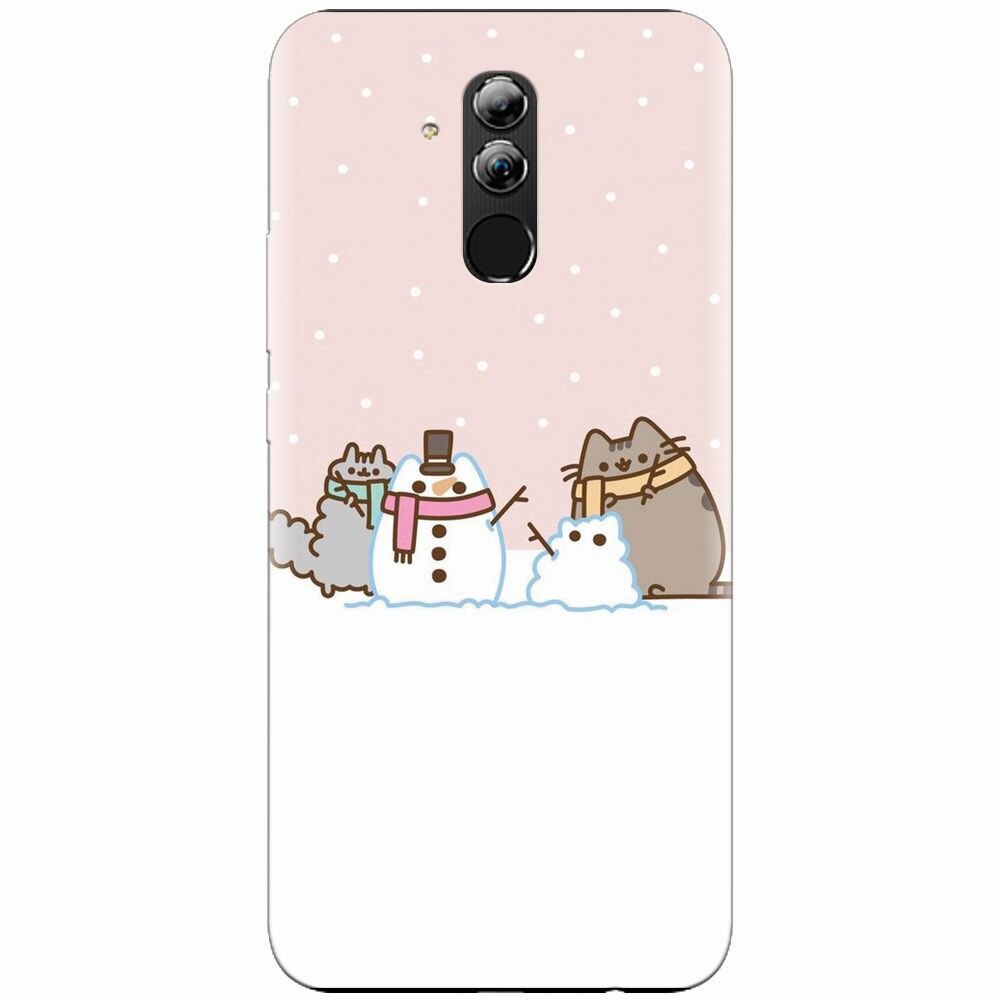 Husa silicon pentru Huawei Mate 20 Lite, Cat And Snowman