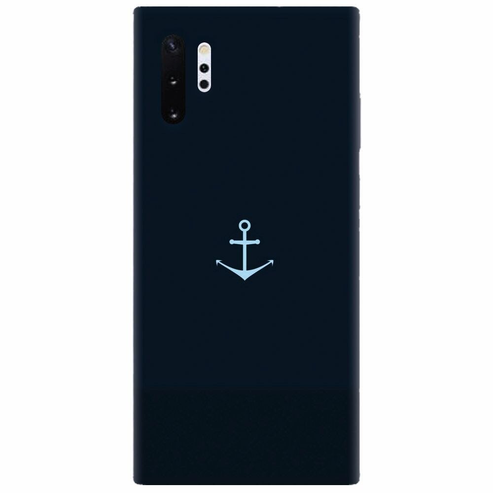 Husa silicon pentru Samsung Galaxy Note 10 Plus, Blue Navy Anchor Illustration Flat