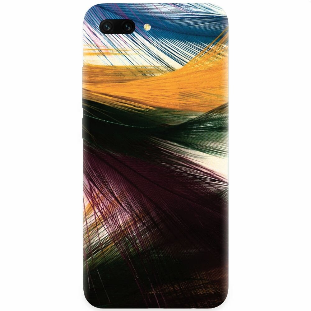 Husa silicon pentru Honor 10, Colorful Peacock Feathers