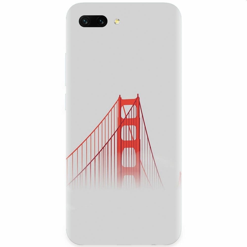 Husa silicon pentru Honor 10, Red Bridge In Clouds
