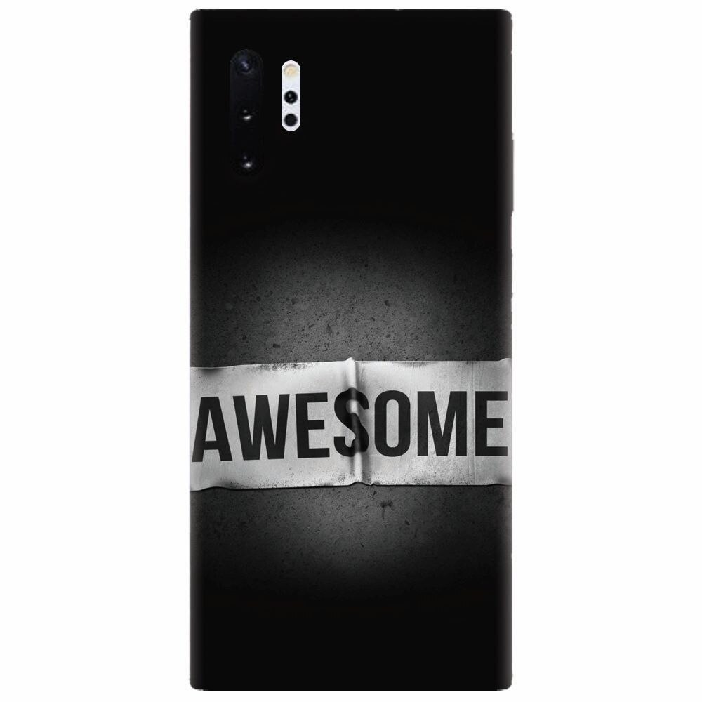 Husa silicon pentru Samsung Galaxy Note 10 Plus, Awesome Label Dark