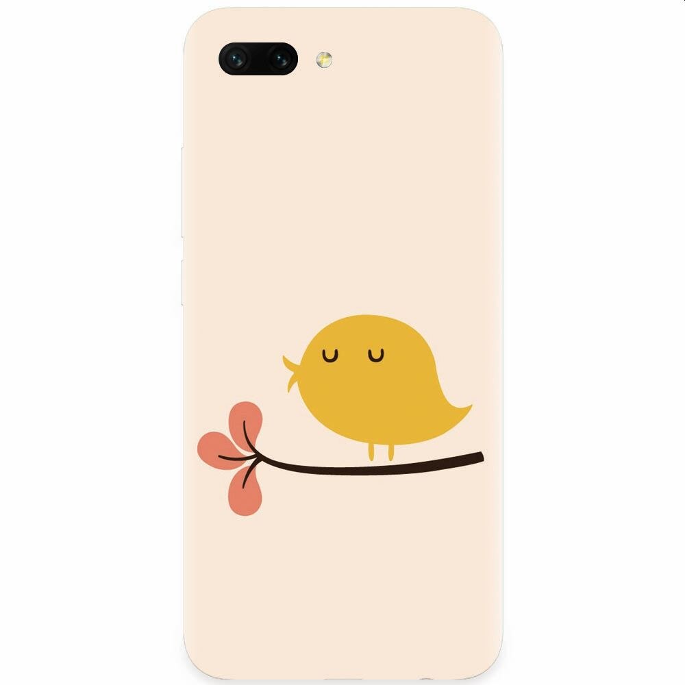 Husa silicon pentru Honor 10, Flat Minimal Cute Bird Illustration
