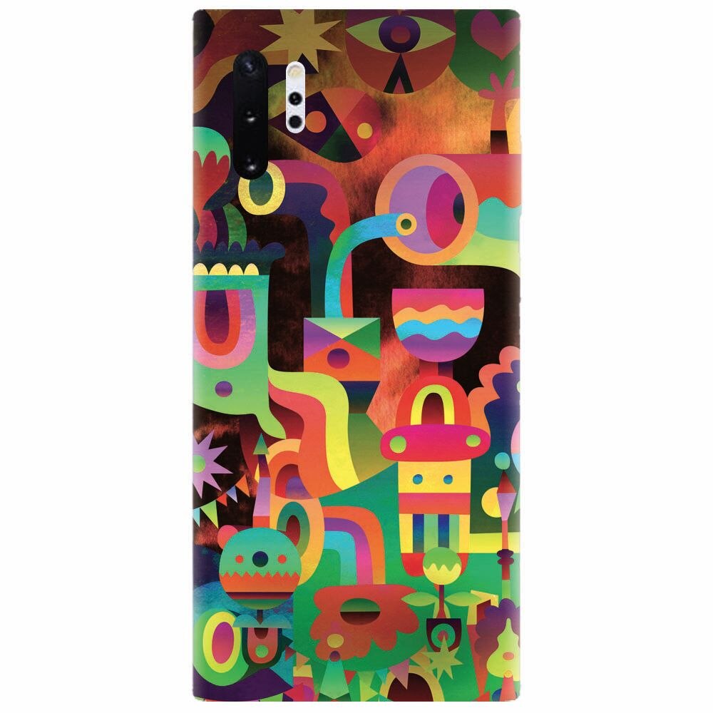 Husa silicon pentru Samsung Galaxy Note 10 Plus, Abstract Colorful Shapes