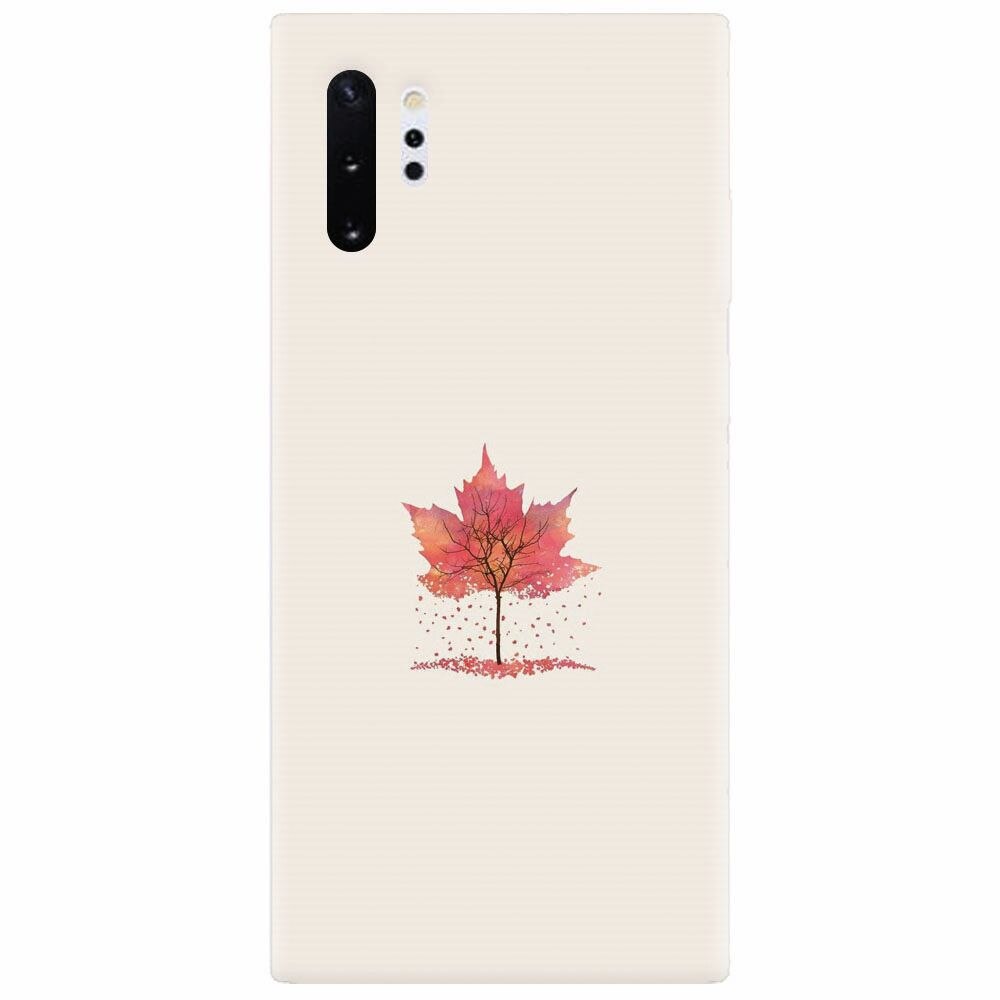Husa silicon pentru Samsung Galaxy Note 10 Plus, Autumn Tree Leaf Shape Illustration