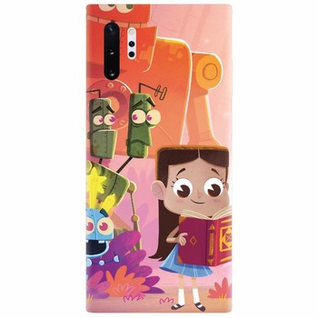 Husa silicon pentru Samsung Galaxy Note 10 Plus, Children Kids Robots Illustration Colorful K Husa silicon pentru Samsung Galaxy Note 10 Plus, Children Kids Robots Illustration Colorful K
