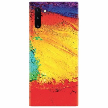 Husa silicon pentru Samsung Galaxy Note 10, Colorful Dry Paint Strokes Texture Husa silicon pentru Samsung Galaxy Note 10, Colorful Dry Paint Strokes Texture