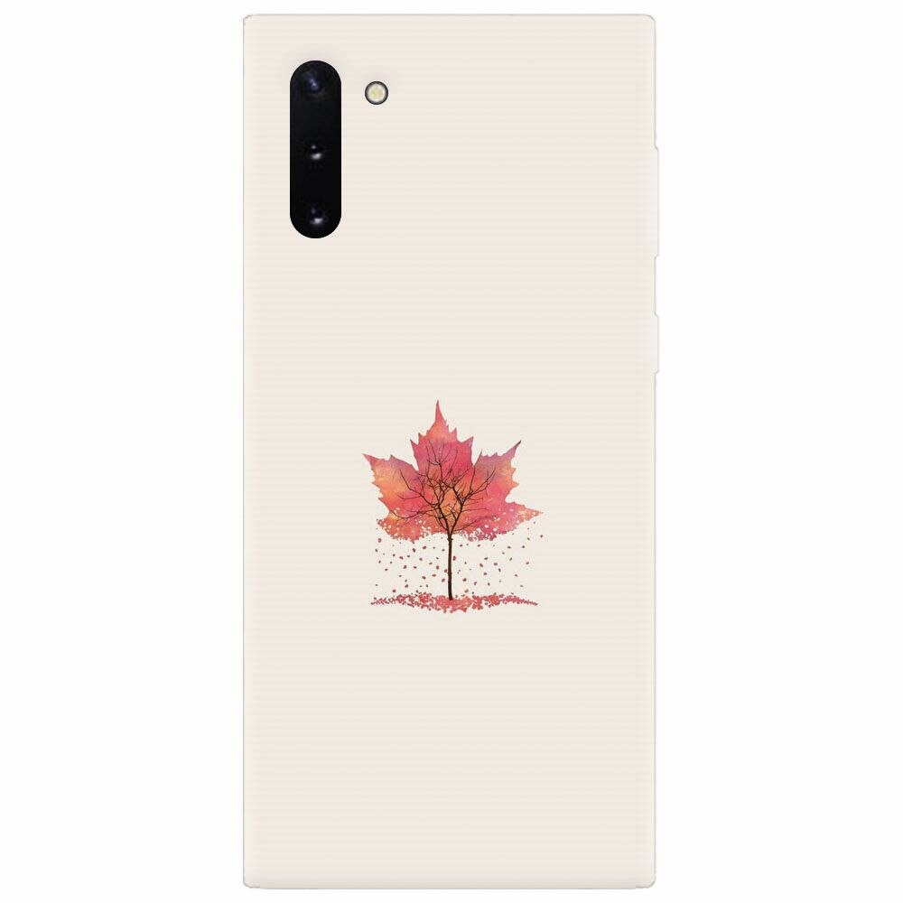 Husa silicon pentru Samsung Galaxy Note 10, Autumn Tree Leaf Shape Illustration