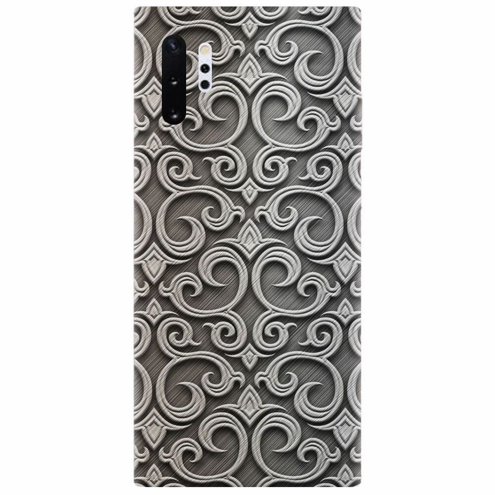 Husa silicon pentru Samsung Galaxy Note 10 Plus, Baroque Silver Pattern