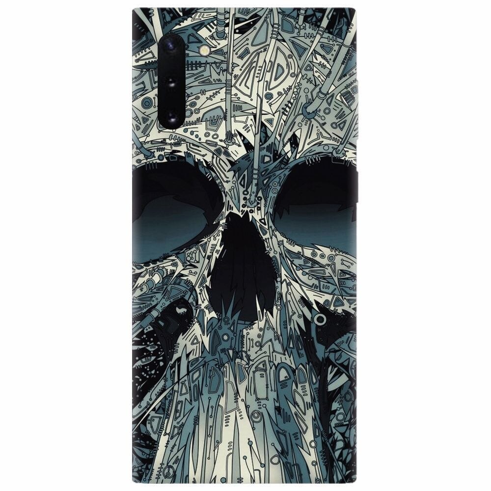 Husa silicon pentru Samsung Galaxy Note 10, Abstract Skull Artwork Illustration