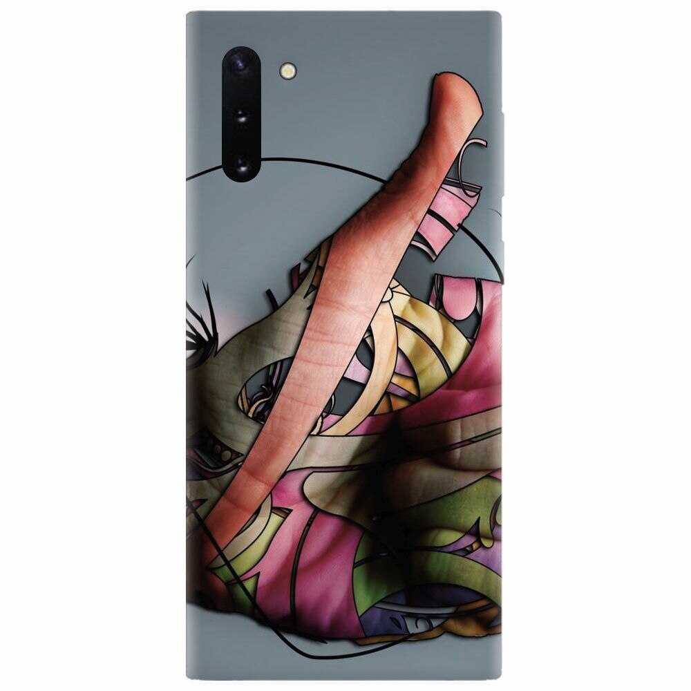 Husa silicon pentru Samsung Galaxy Note 10, Abstract Minimalistic Hands