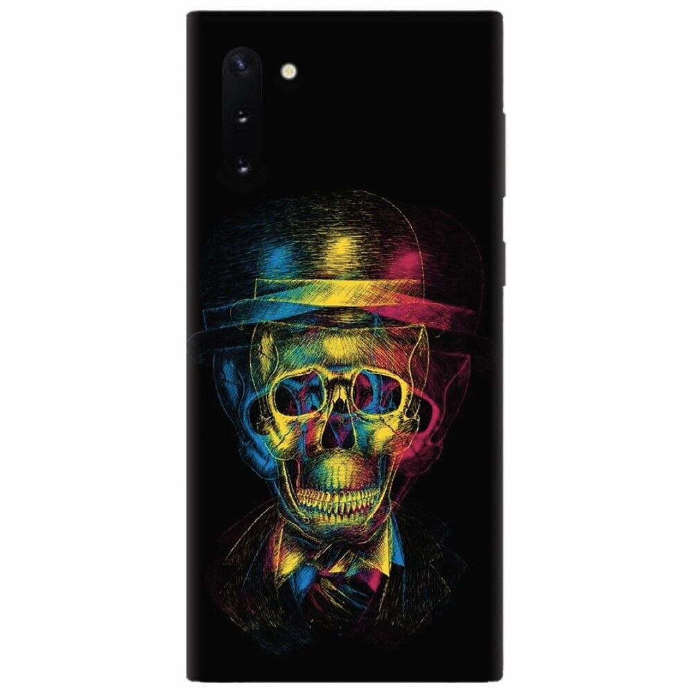 Husa silicon pentru Samsung Galaxy Note 10, Colorfull skull 3d
