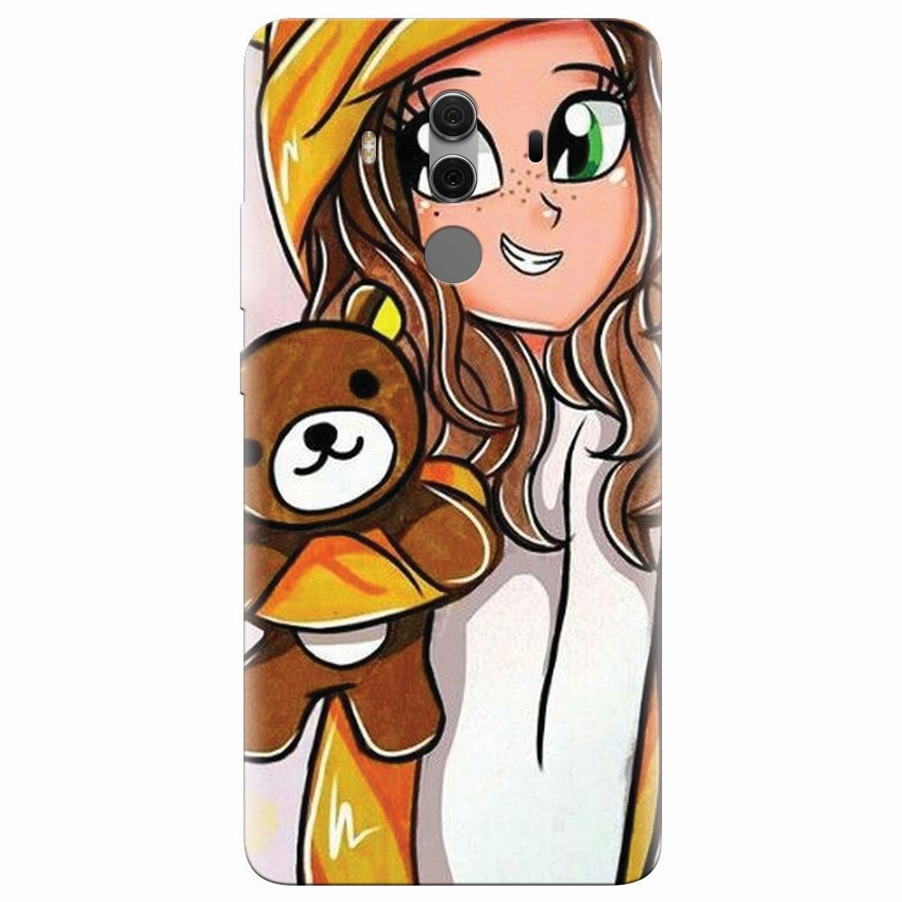 Husa silicon pentru Huawei Mate 10 Pro, Girl With Little Bear