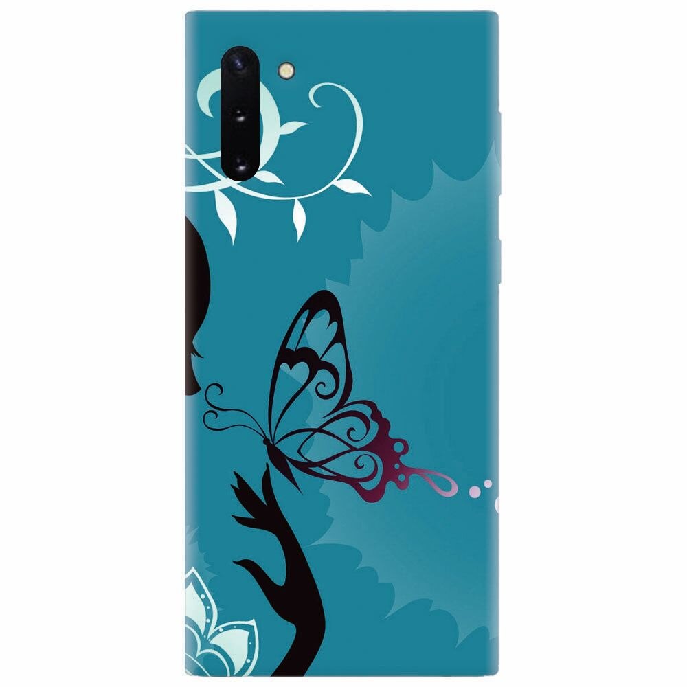 Husa silicon pentru Samsung Galaxy Note 10, Blue Butterfly