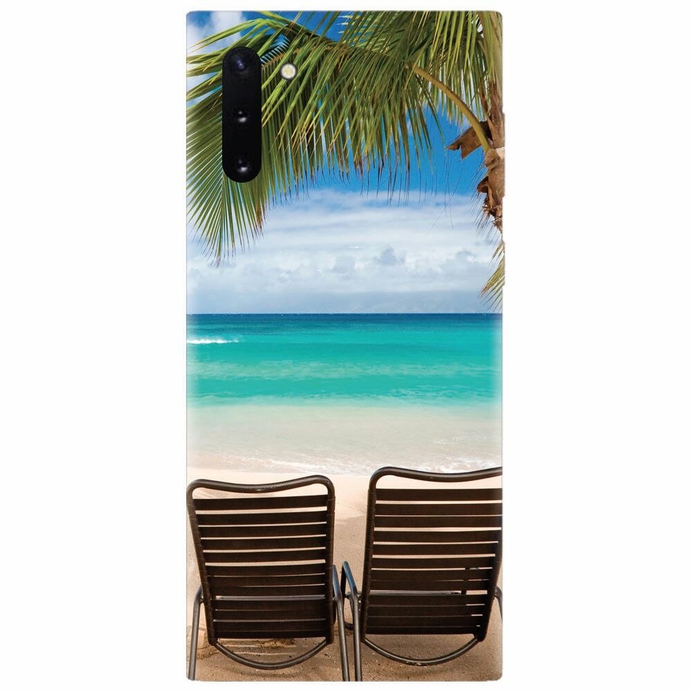 Husa silicon pentru Samsung Galaxy Note 10, Beach Chairs Palm Tree Seaside