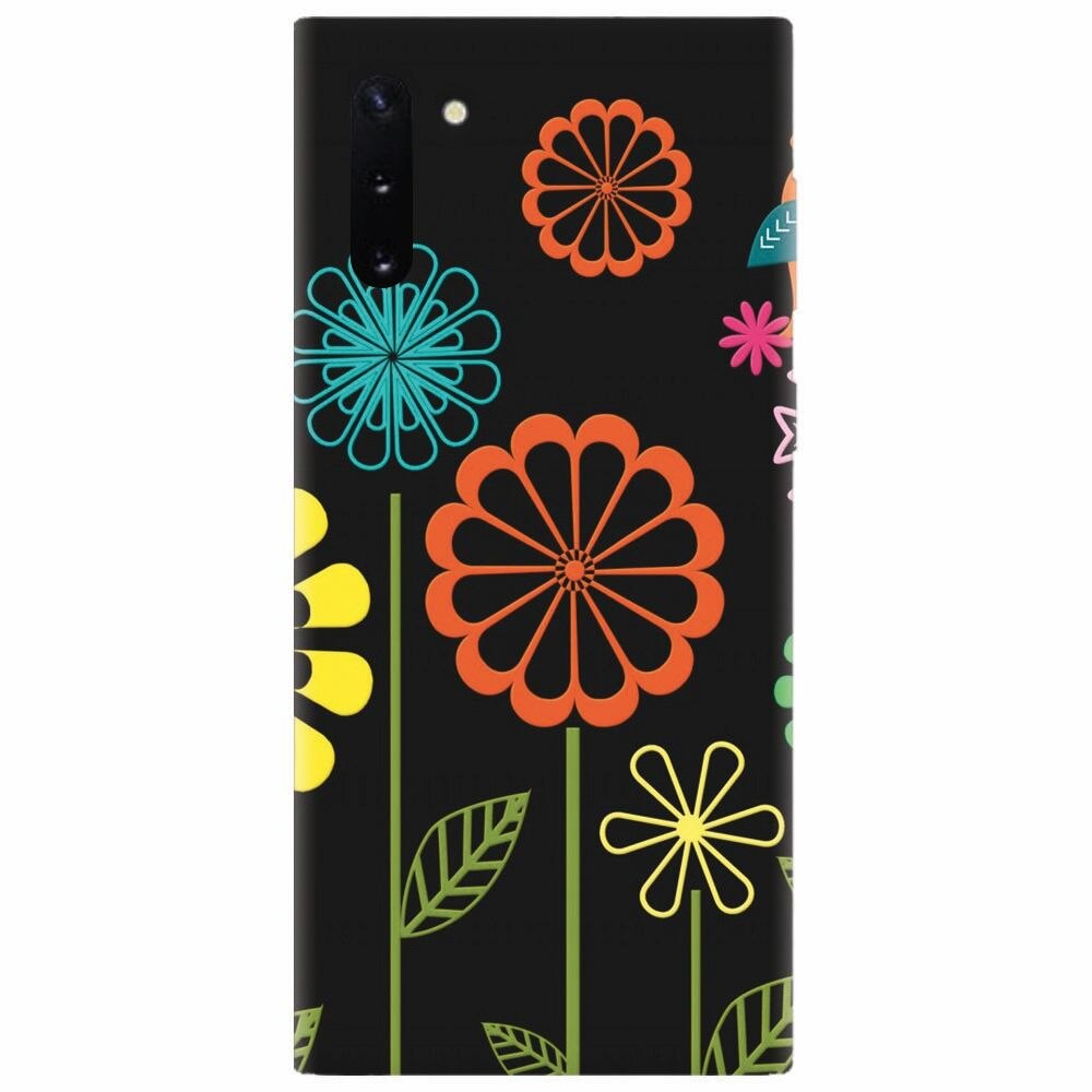 Husa silicon pentru Samsung Galaxy Note 10, Colorful Spring Birds Flowers Vectors