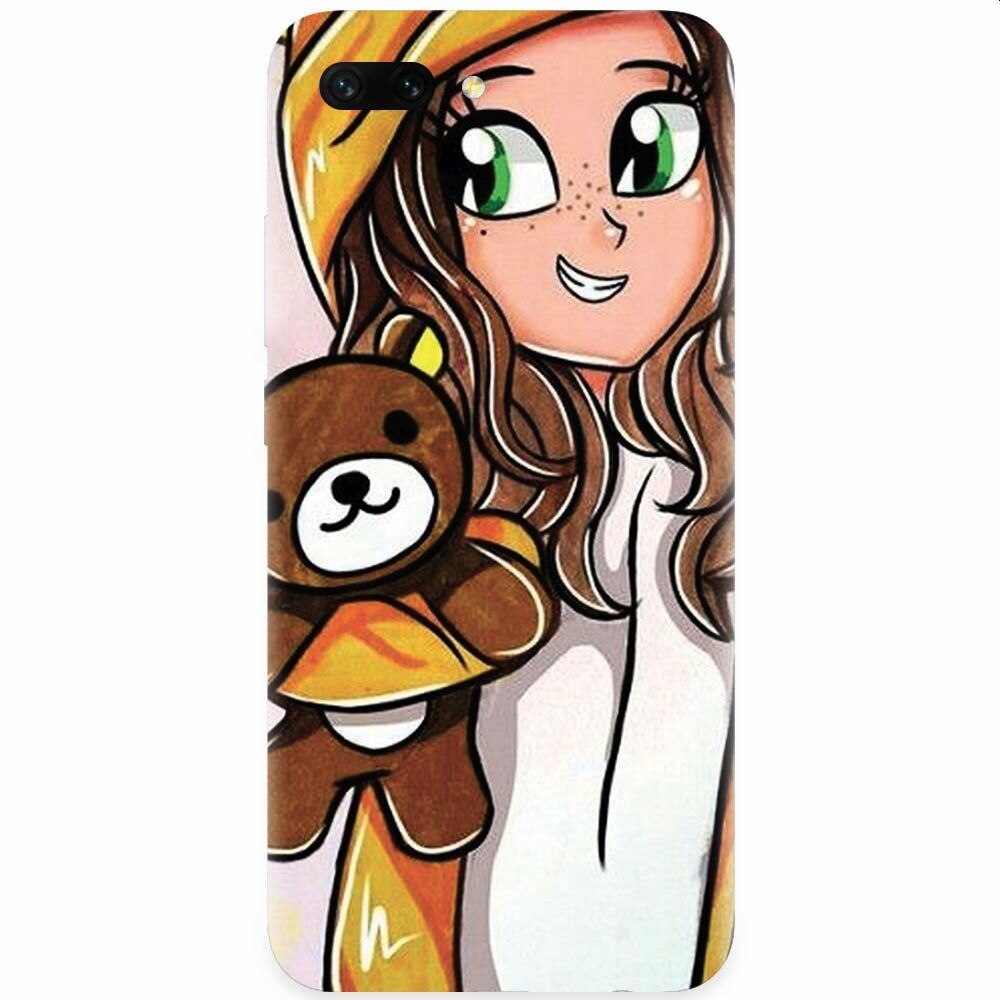 Husa silicon pentru Honor 10, Girl With Little Bear
