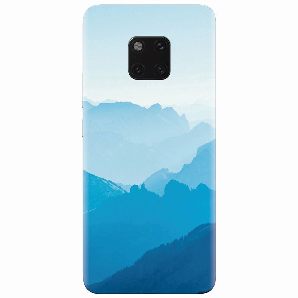 Husa silicon pentru Huawei Mate 20 Pro, Blue Mountain Crests