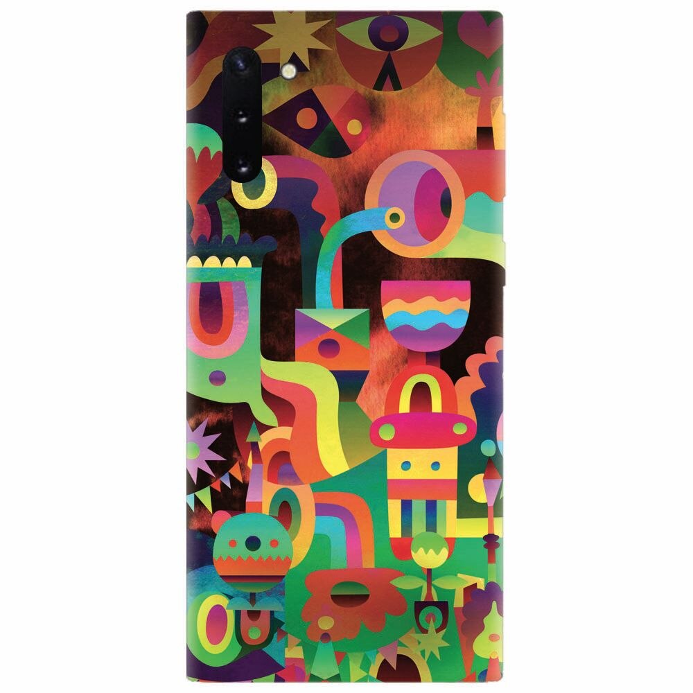 Husa silicon pentru Samsung Galaxy Note 10, Abstract Colorful Shapes