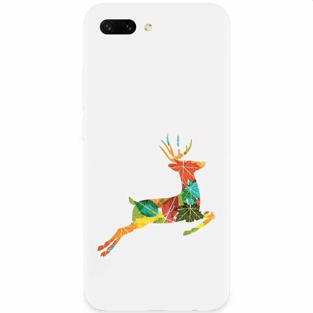 Husa silicon pentru Honor 10, Colorful Reindeer Jump Illustration