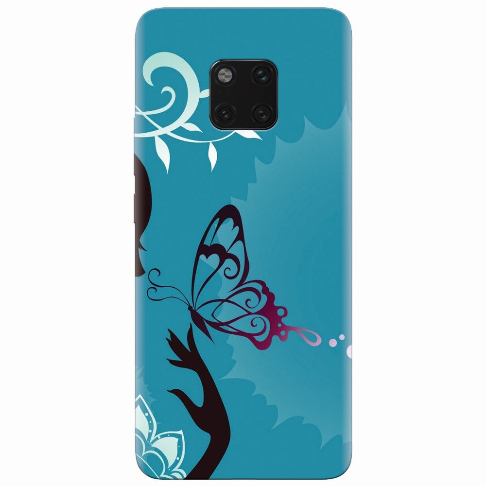 Husa silicon pentru Huawei Mate 20 Pro, Blue Butterfly