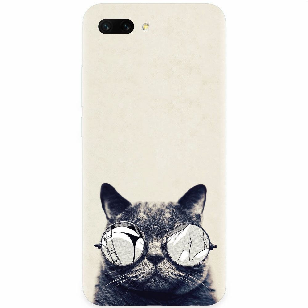 Husa silicon pentru Honor 10, Cool Cat Glasses