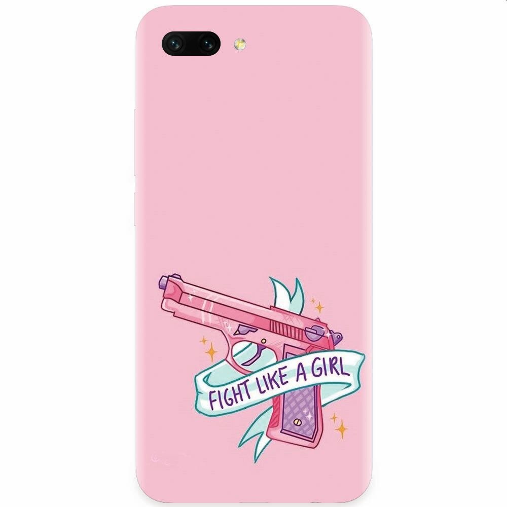 Husa silicon pentru Honor 10, Fight Like A Girl