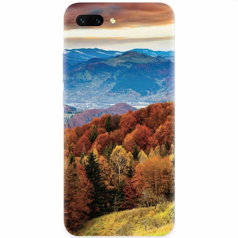 Husa silicon pentru Honor 10, Autumn Mountain Fall Rusty Forest Colours