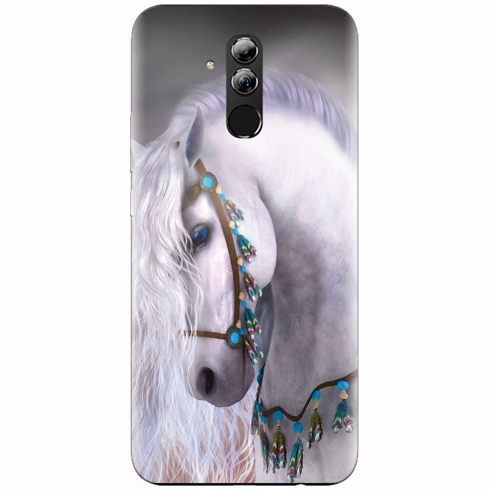 Husa silicon pentru Huawei Mate 20 Lite, White Horse