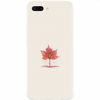 Husa silicon pentru Honor 10, Autumn Tree Leaf Shape Illustration Husa silicon pentru Honor 10, Autumn Tree Leaf Shape Illustration